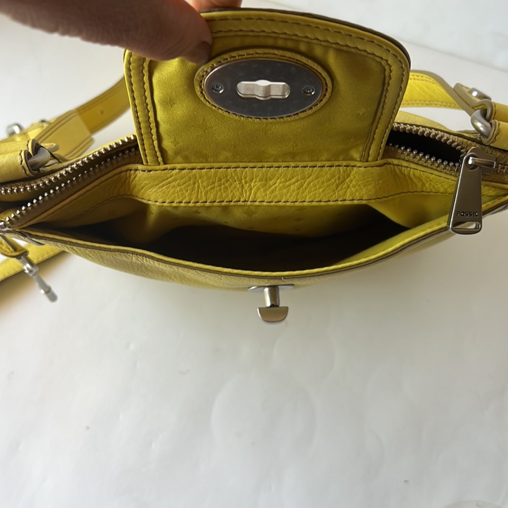 Fossil Marlow Crossbody Bag Leather Citrus Shoulder Bag New - Picture 12 of 16